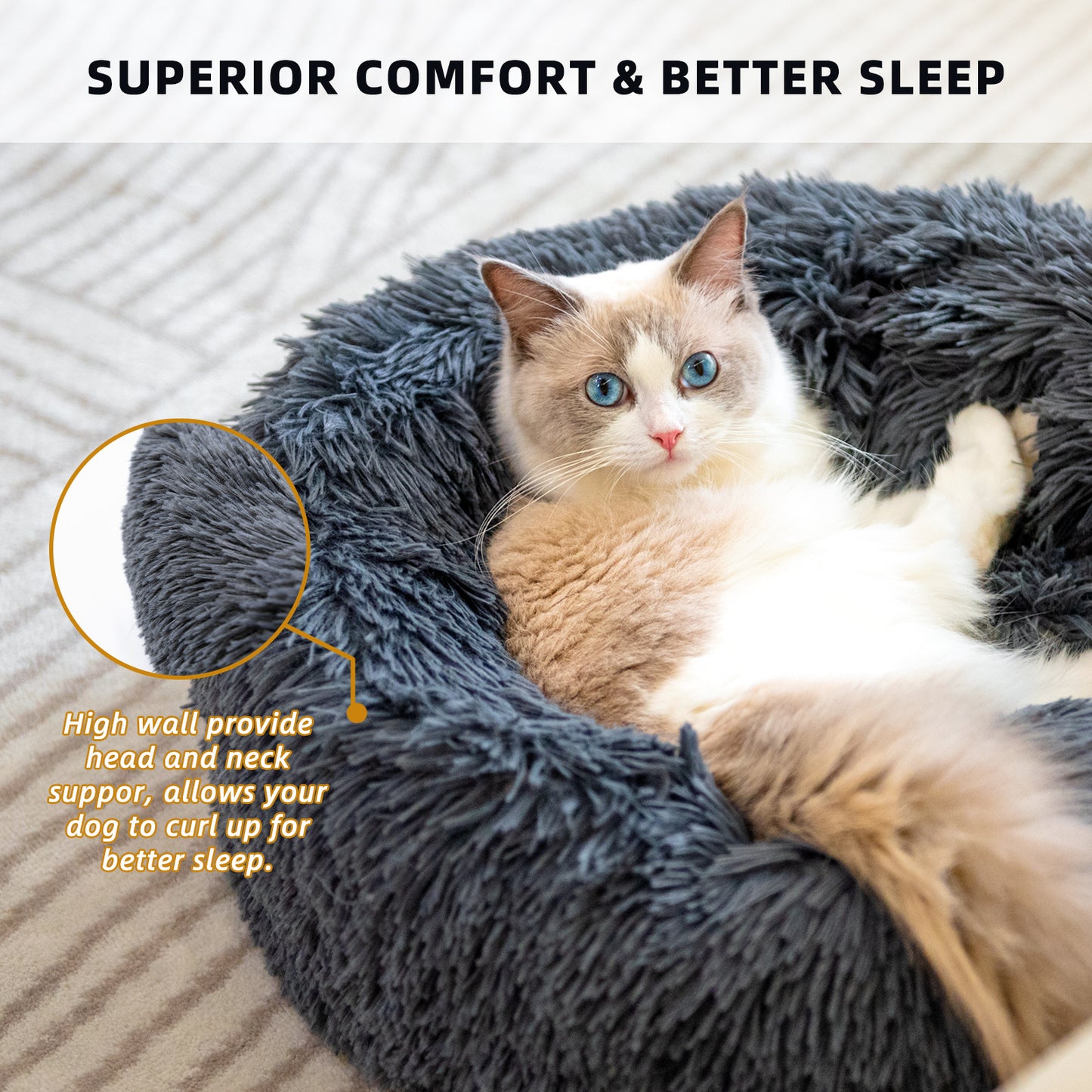 Luxurious Plush Donut Bed for Pets