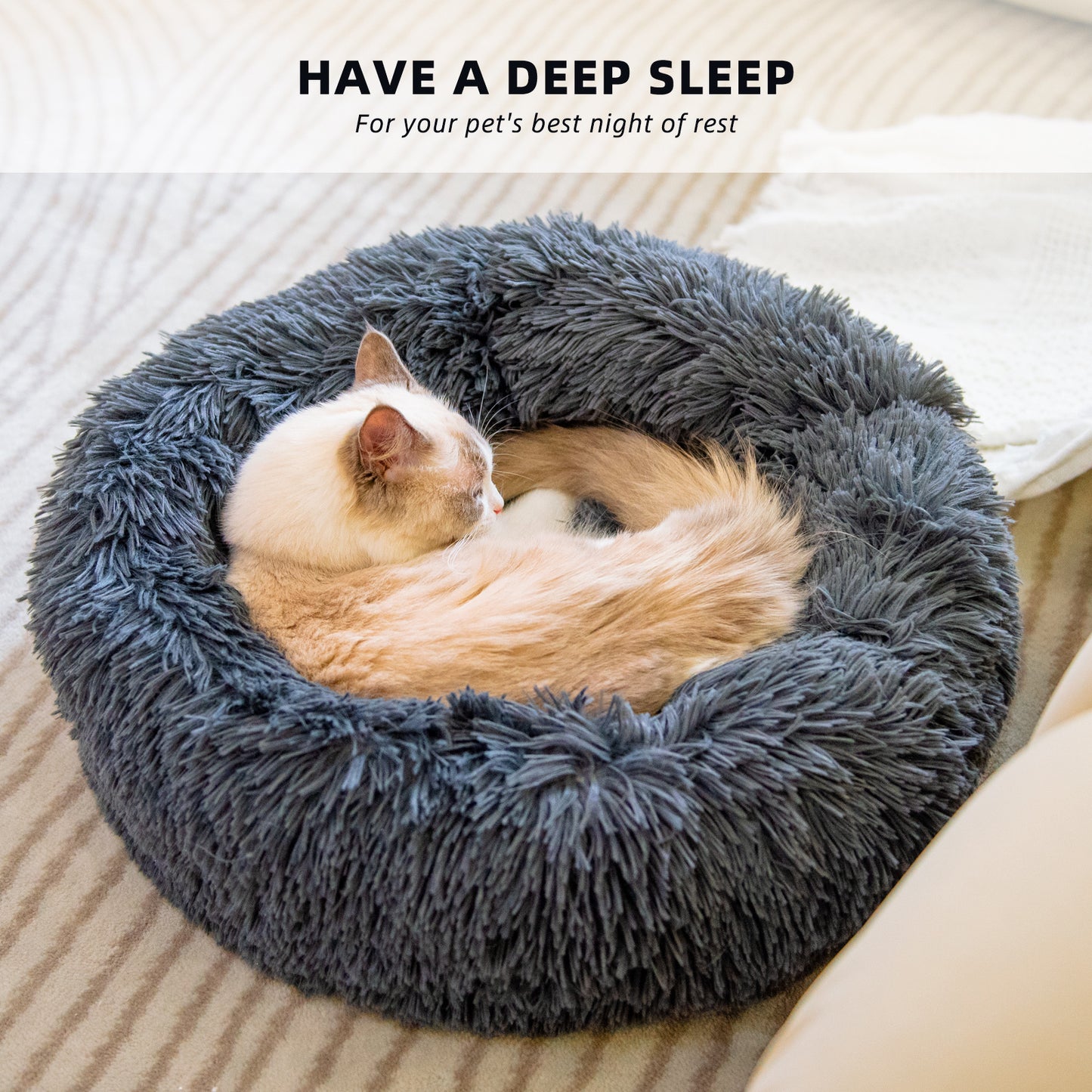 Luxurious Plush Donut Bed for Pets