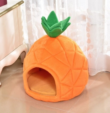 Fruit Paradise Pet Bed Collection: Watermelon, Strawberry, and Pineapple Designs