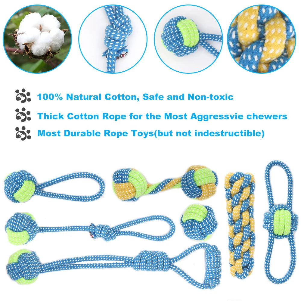 Interactive Dog Rope Toy - Durable Chew Ball for Large & Small Dogs