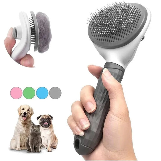 Self-Cleaning Pet Hair Remover Brush Grooming Tool for Dogs & Cats