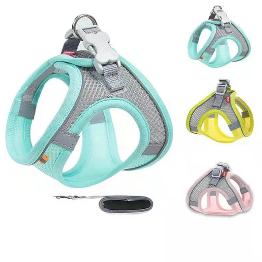 Reflective Breathable Adjustable Pet Harness Set