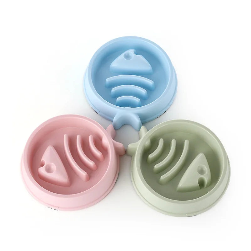 Healthy Pet Slow Feeder Bowl: Round, Anti-Choking Design for Cats and Dogs - Non-Slip, Multiple Colors and Shapes Available!