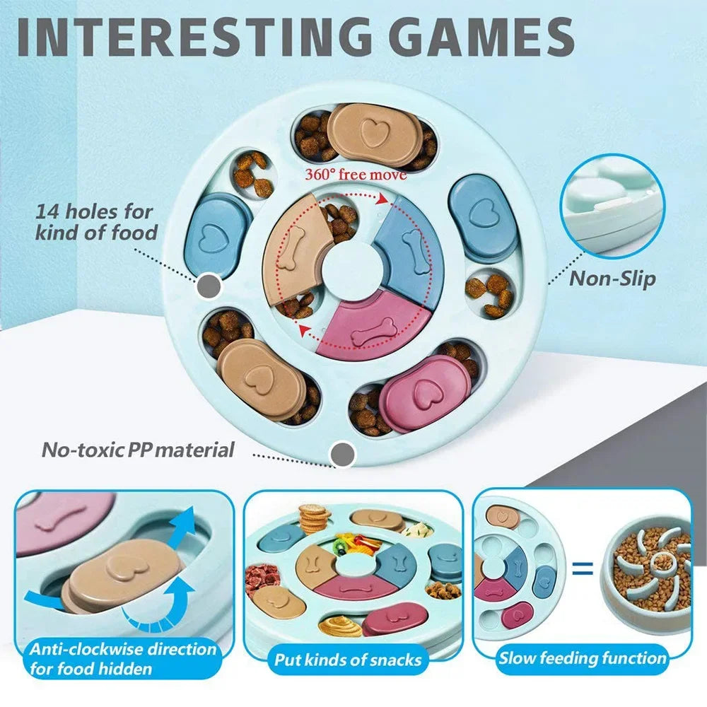 Interactive & Slow Feeding Pet Puzzle Bowl