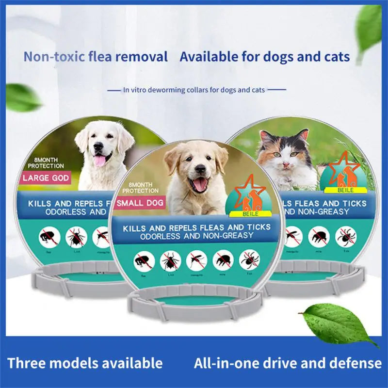 Pest-Repellent Adjustable Pet Flea and Tick Collar: Effective Prevention for Dogs and Cats