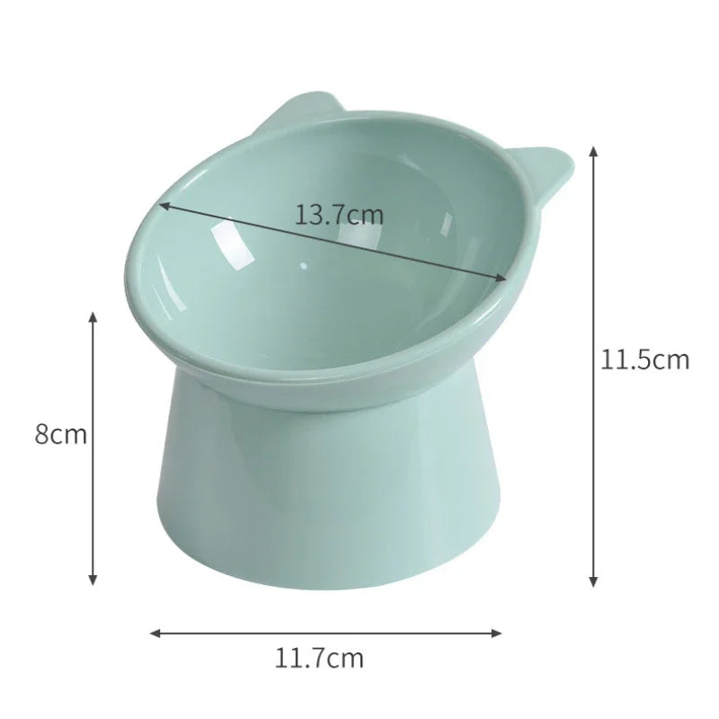 Whisker-Saving Cat Bowl: Elevated 45°Neck Protector Pet Food & Water Bowl