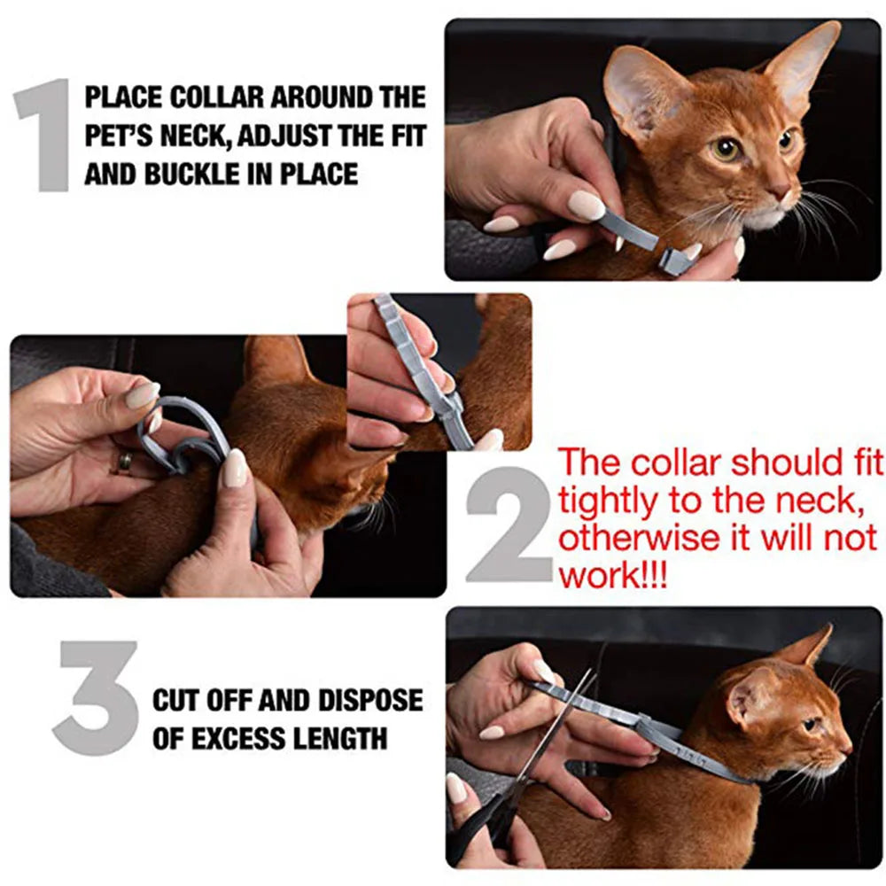 Adjustable Flea & Tick Prevention Pet Collar: Effective Pest Control for Dogs & Cats