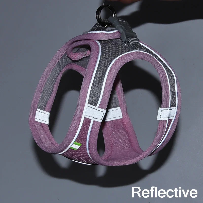 Reflective Breathable Adjustable Pet Harness Set