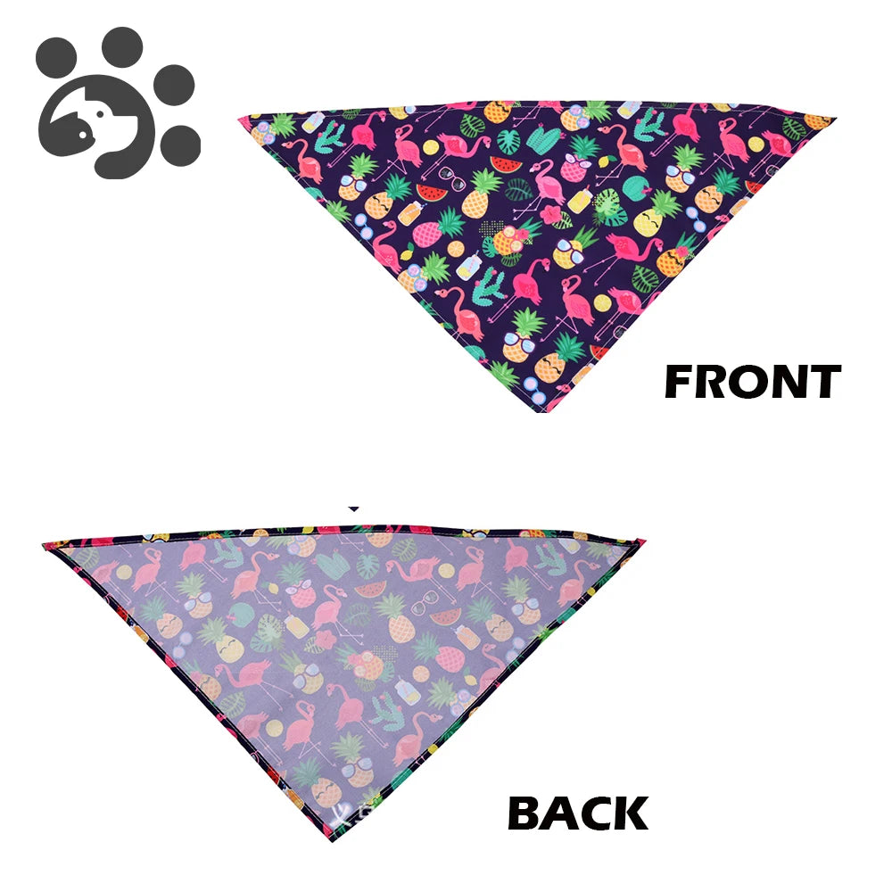 Tropical Tails Hawaii Fruits & Flamingos Pet Neck Bandana