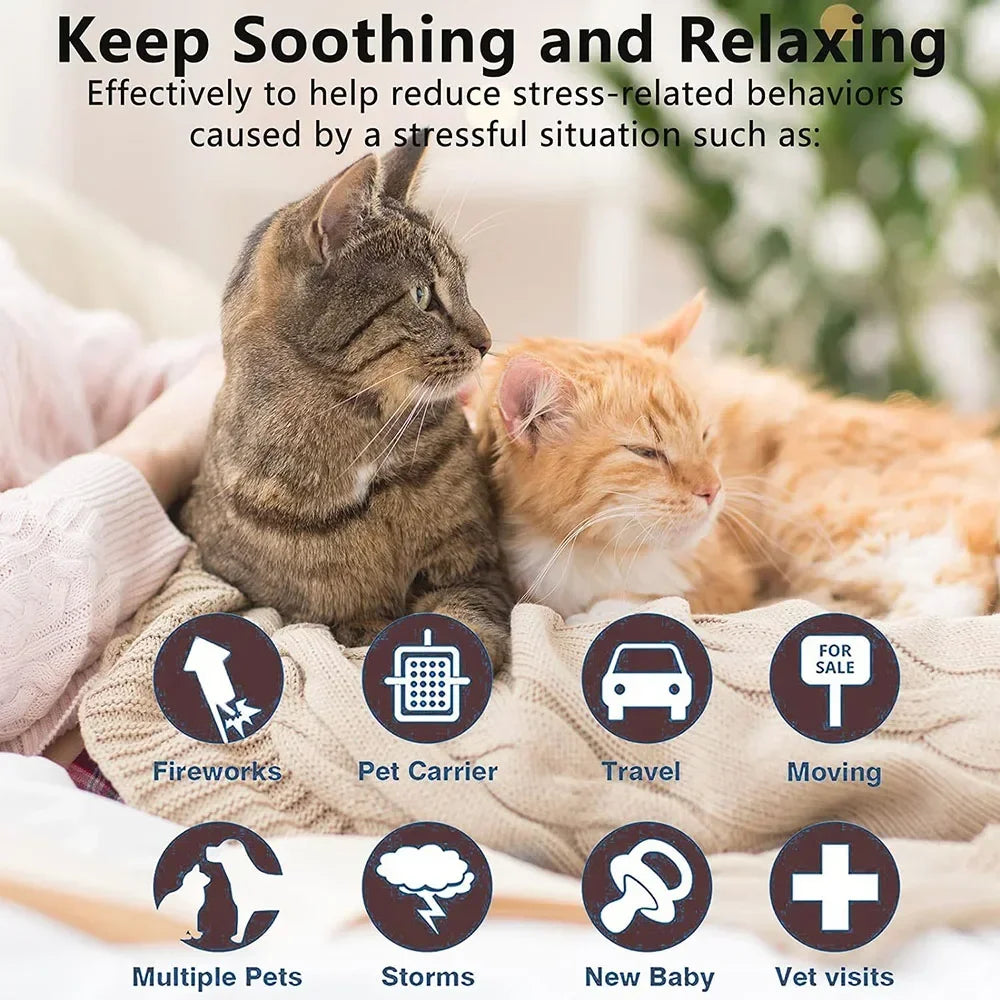 Natural Calm: Adjustable Anxiety-Reducing Pheromone Collar for Cats - Safe and Effective Anxiety Relief!