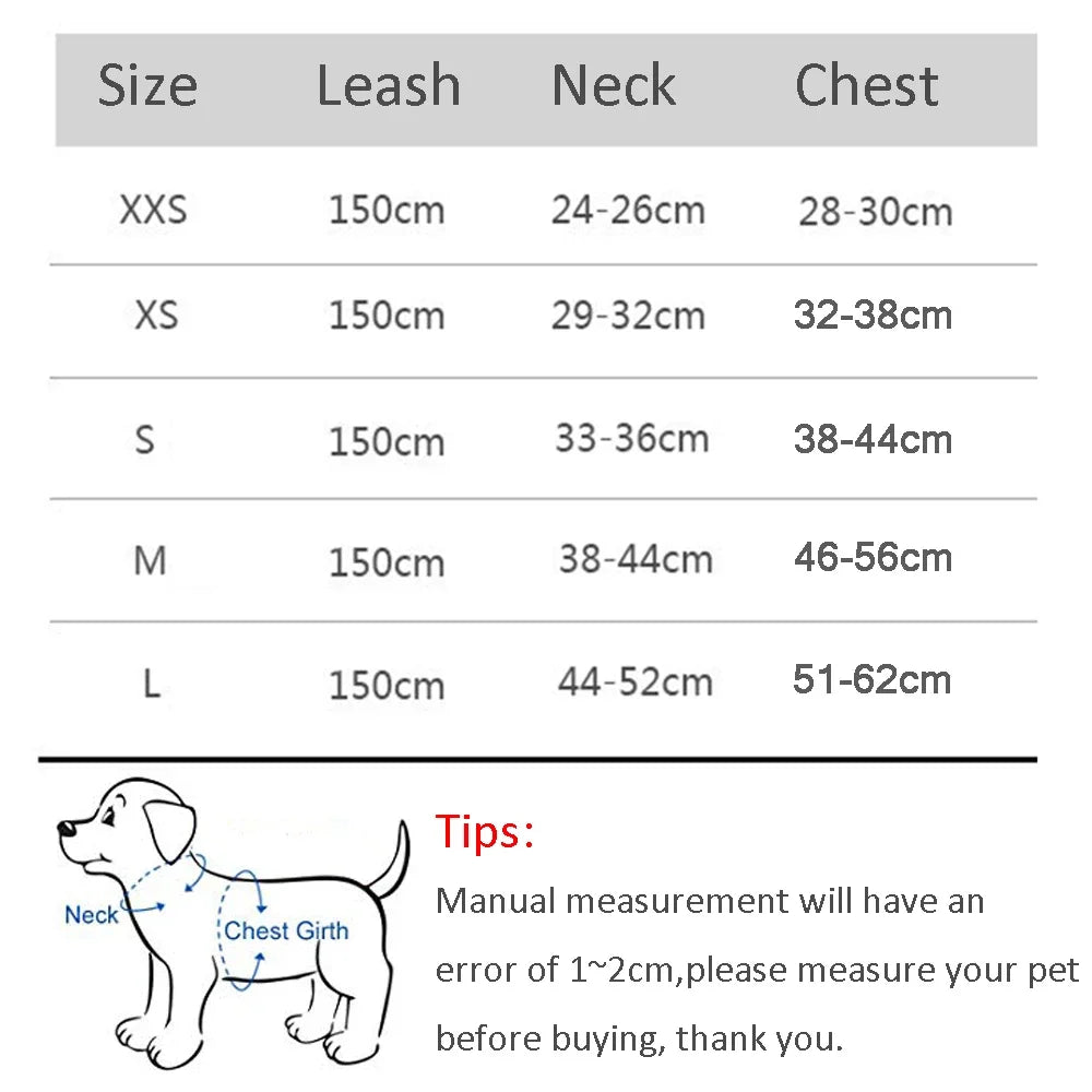 Reflective Breathable Adjustable Pet Harness Set