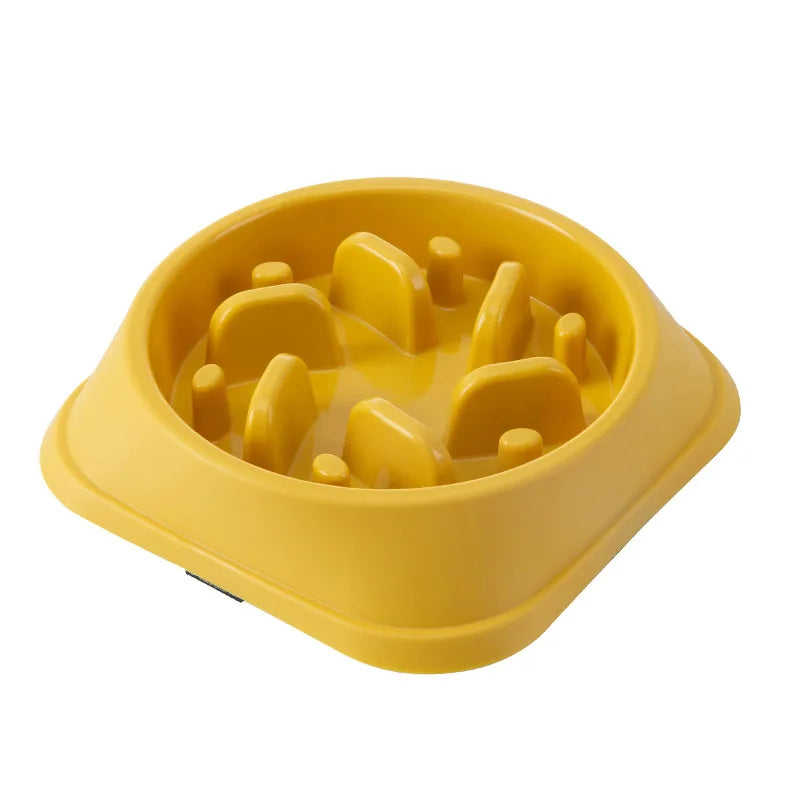 Healthy Pet Slow Feeder Bowl: Round, Anti-Choking Design for Cats and Dogs - Non-Slip, Multiple Colors and Shapes Available!