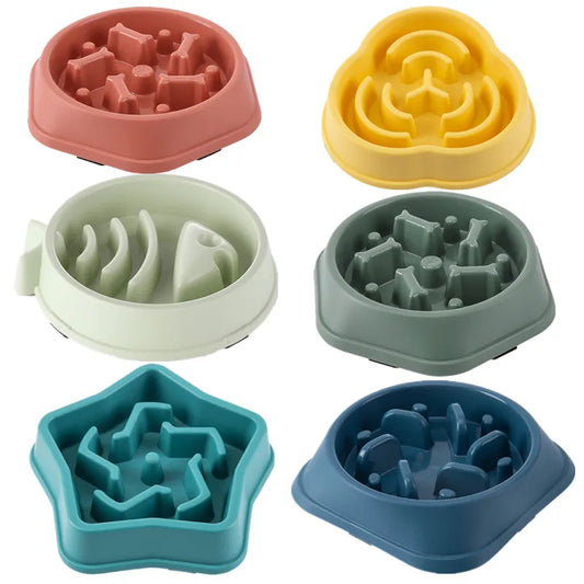 Healthy Pet Slow Feeder Bowl: Round, Anti-Choking Design for Cats and Dogs - Non-Slip, Multiple Colors and Shapes Available!