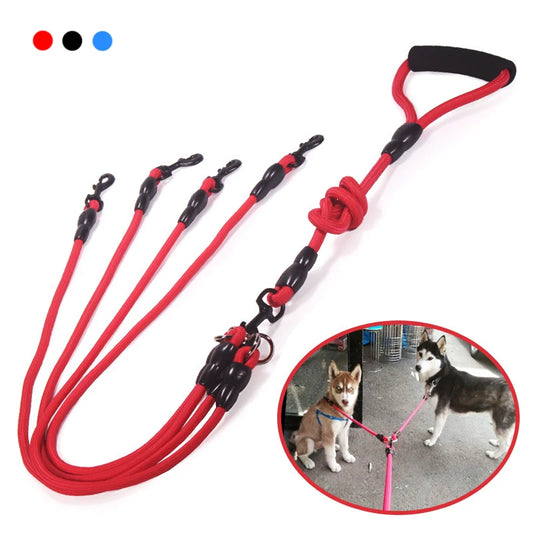 Double Dog Leash Nylon Rope: Dual-Head Coupler for Walking Two or more Dogs