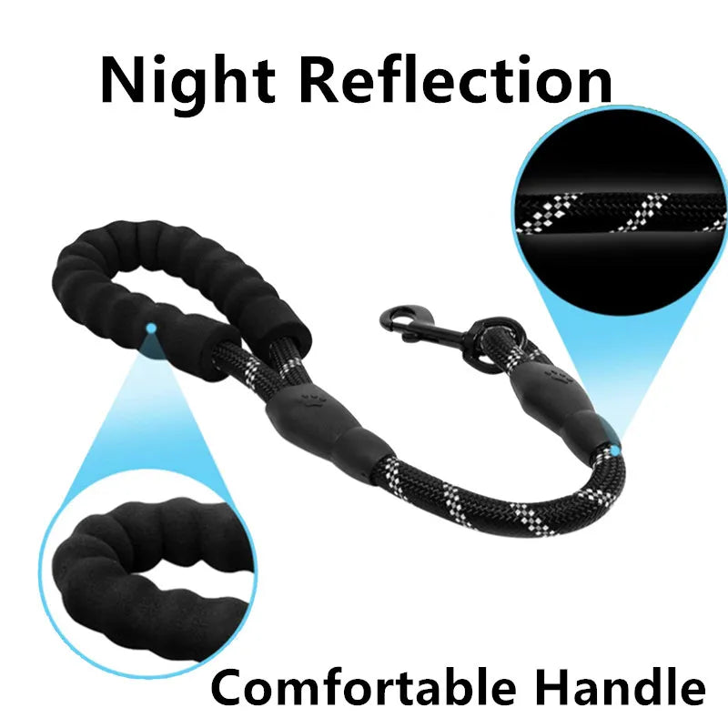 Reflective Short Dog Leash with Comfortable Handle: Ideal for Large Dog Walking