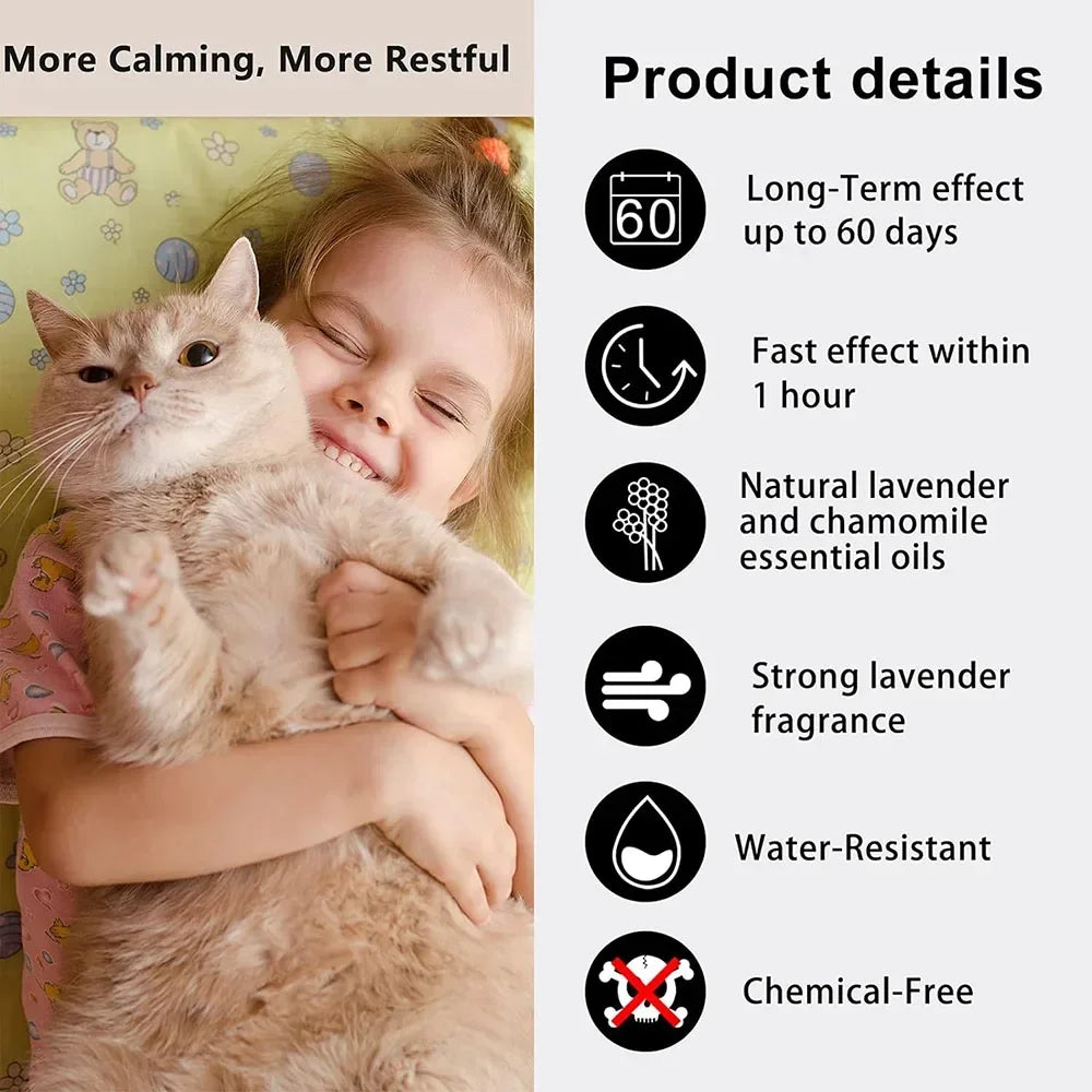 Natural Calm: Adjustable Anxiety-Reducing Pheromone Collar for Cats - Safe and Effective Anxiety Relief!