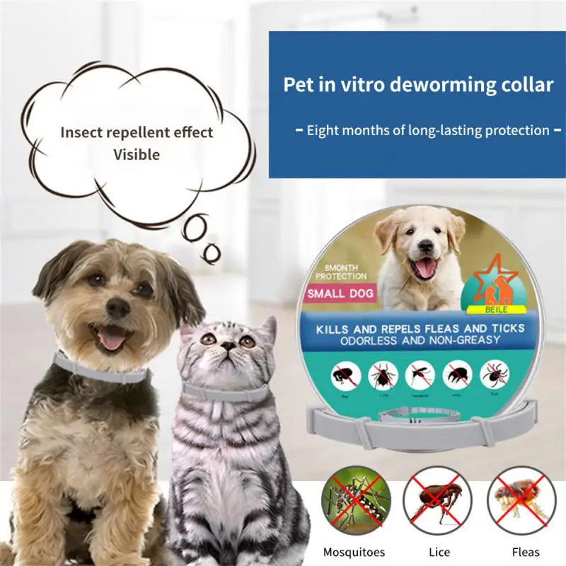 Pest-Repellent Adjustable Pet Flea and Tick Collar: Effective Prevention for Dogs and Cats