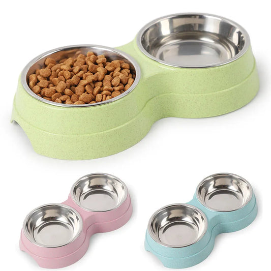 Stainless Steel Double Small Pet Bowls