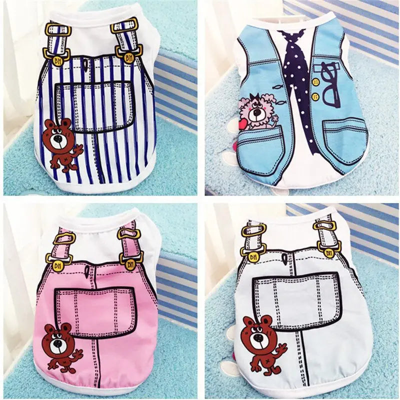 Cartoon Dog Vest: Cute and Comfy Summer Shirt for Small Dogs